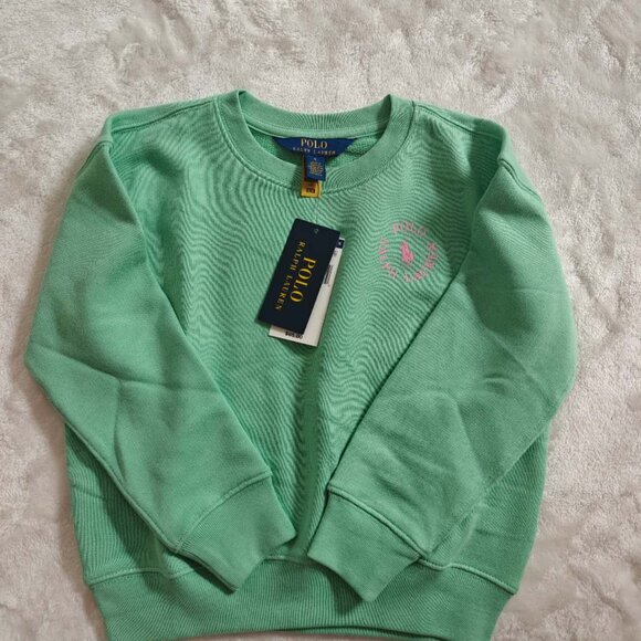 NWT Polo Ralph Lauren Girls Cotton Logo Fleece Sweatershirt - Picture 3 of 3